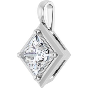 Platinum 7 mm Square Charm/Pendant Mounting – image 3