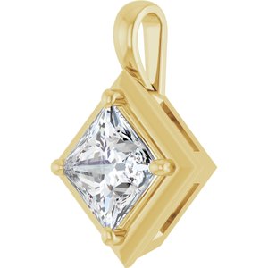 10K Yellow Gold 7 mm Square Charm/Pendant Mounting – image 3
