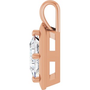 18K Rose Gold 7 mm Square Charm/Pendant Mounting – image 5
