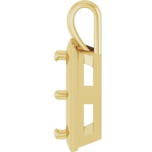 18K Yellow Gold 7 mm Square Charm/Pendant Mounting – image 6