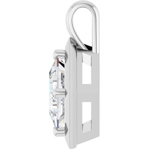 Platinum 7 mm Square Charm/Pendant Mounting – image 5