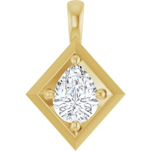 10K Yellow Gold 8x6 mm Pear Charm/Pendant Mounting