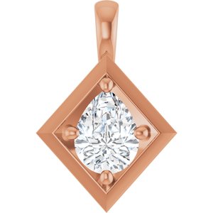 10K Rose Gold 8x6 mm Pear Charm/Pendant Mounting