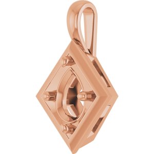 10K Rose Gold 8x6 mm Pear Charm/Pendant Mounting – image 4