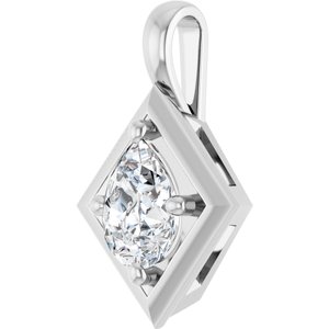 10K White Gold 8x6 mm Pear Charm/Pendant Mounting – image 3