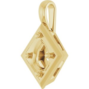 14K Yellow Gold 8x6 mm Pear Charm/Pendant Mounting – image 4