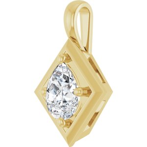 10K Yellow Gold 8x6 mm Pear Charm/Pendant Mounting – image 3