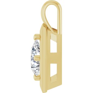 10K Yellow Gold 8x6 mm Pear Charm/Pendant Mounting – image 5