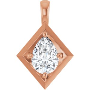 10K Rose Gold 10x7 mm Pear Charm/Pendant Mounting