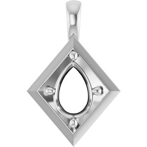 Sterling Silver 10x7 mm Pear Charm/Pendant Mounting – image 2
