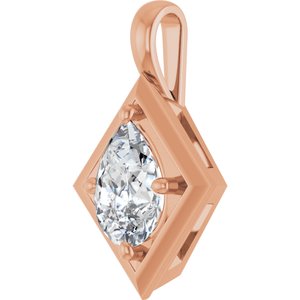 18K Rose Gold 10x7 mm Pear Charm/Pendant Mounting – image 3