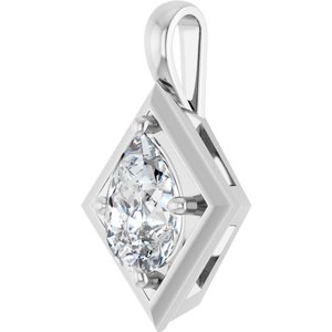 Platinum 10x7 mm Pear Charm/Pendant Mounting – image 3