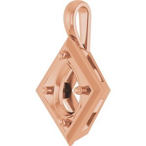 18K Rose Gold 10x7 mm Pear Charm/Pendant Mounting – image 4
