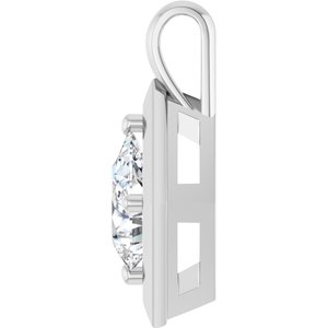 10K White Gold 10x7 mm Pear Charm/Pendant Mounting – image 5