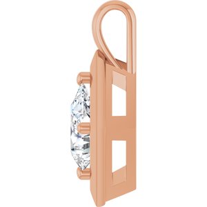 10K Rose Gold 10x7 mm Pear Charm/Pendant Mounting – image 5
