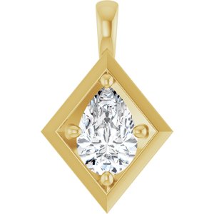 10K Yellow Gold 9x6 mm Pear Charm/Pendant Mounting