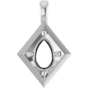 Sterling Silver 9x6 mm Pear Charm/Pendant Mounting – image 2