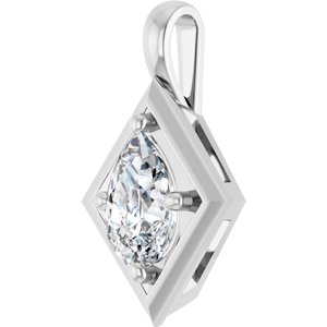 Platinum 9x6 mm Pear Charm/Pendant Mounting – image 3