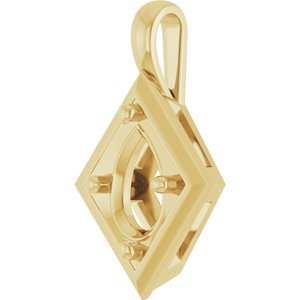 18K Yellow Gold 9x6 mm Pear Charm/Pendant Mounting – image 4