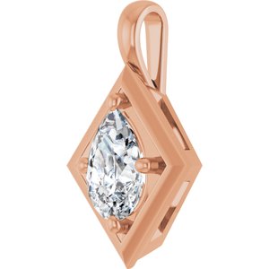 14K Rose Gold 9x6 mm Pear Charm/Pendant Mounting – image 3
