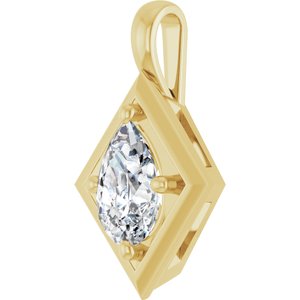 10K Yellow Gold 9x6 mm Pear Charm/Pendant Mounting – image 3