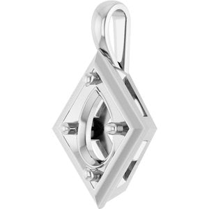 14K X1 White Gold 9x6 mm Pear Charm/Pendant Mounting – image 4