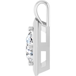 14K X1 White Gold 9x6 mm Pear Charm/Pendant Mounting – image 5