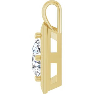 14K Yellow Gold 9x6 mm Pear Charm/Pendant Mounting – image 5