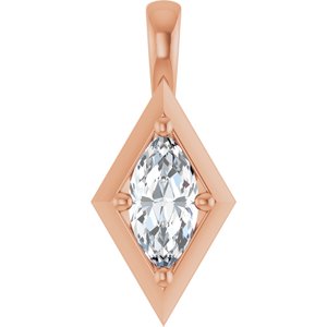 10K Rose Gold 9x4.5 mm Marquise Charm/Pendant Mounting