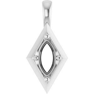 Platinum 9x4.5 mm Marquise Charm/Pendant Mounting – image 2