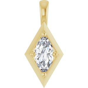 18K Yellow Gold 9x4.5 mm Marquise Charm/Pendant Mounting