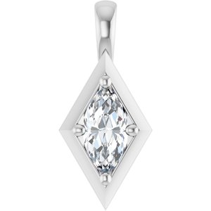 14K White Gold 9x4.5 mm Marquise Charm/Pendant Mounting