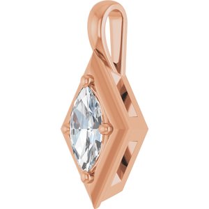 10K Rose Gold 9x4.5 mm Marquise Charm/Pendant Mounting – image 3