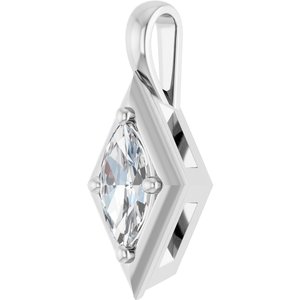 10K White Gold 9x4.5 mm Marquise Charm/Pendant Mounting – image 3