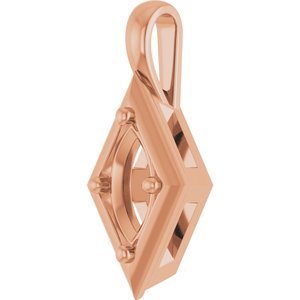 10K Rose Gold 9x4.5 mm Marquise Charm/Pendant Mounting – image 4