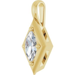 18K Yellow Gold 9x4.5 mm Marquise Charm/Pendant Mounting – image 3
