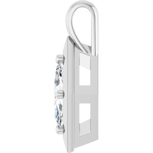 14K White Gold 9x4.5 mm Marquise Charm/Pendant Mounting – image 5