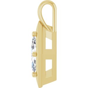 18K Yellow Gold 9x4.5 mm Marquise Charm/Pendant Mounting – image 5