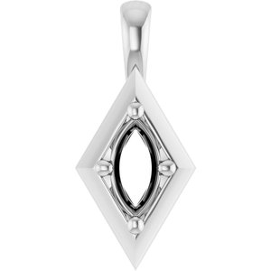 Continuum Sterling Silver 6x3 mm Marquise Charm/Pendant Mounting – image 2