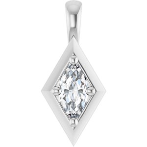 14K X1 White Gold 6x3 mm Marquise Charm/Pendant Mounting