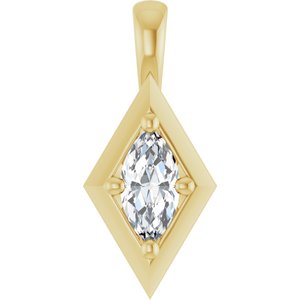10K Yellow Gold 6x3 mm Marquise Charm/Pendant Mounting