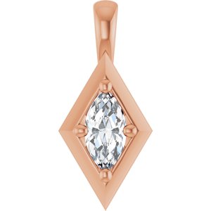 18K Rose Gold 6x3 mm Marquise Charm/Pendant Mounting