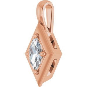 18K Rose Gold 6x3 mm Marquise Charm/Pendant Mounting – image 3