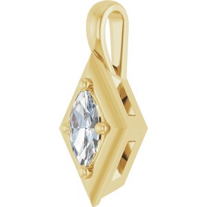 14K Yellow Gold 6x3 mm Marquise Charm/Pendant Mounting – image 3