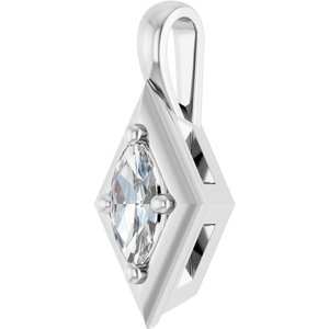 18K White Gold 6x3 mm Marquise Charm/Pendant Mounting – image 3