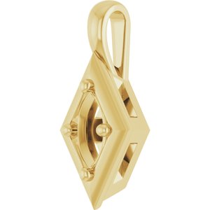 10K Yellow Gold 6x3 mm Marquise Charm/Pendant Mounting – image 4