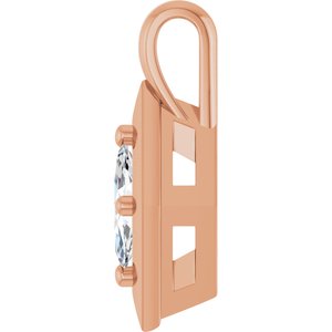 10K Rose Gold 6x3 mm Marquise Charm/Pendant Mounting – image 5
