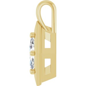 14K Yellow Gold 6x3 mm Marquise Charm/Pendant Mounting – image 5