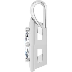 18K White Gold 6x3 mm Marquise Charm/Pendant Mounting – image 5