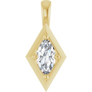 14K Yellow Gold 7x3.5 mm Marquise Charm/Pendant Mounting
